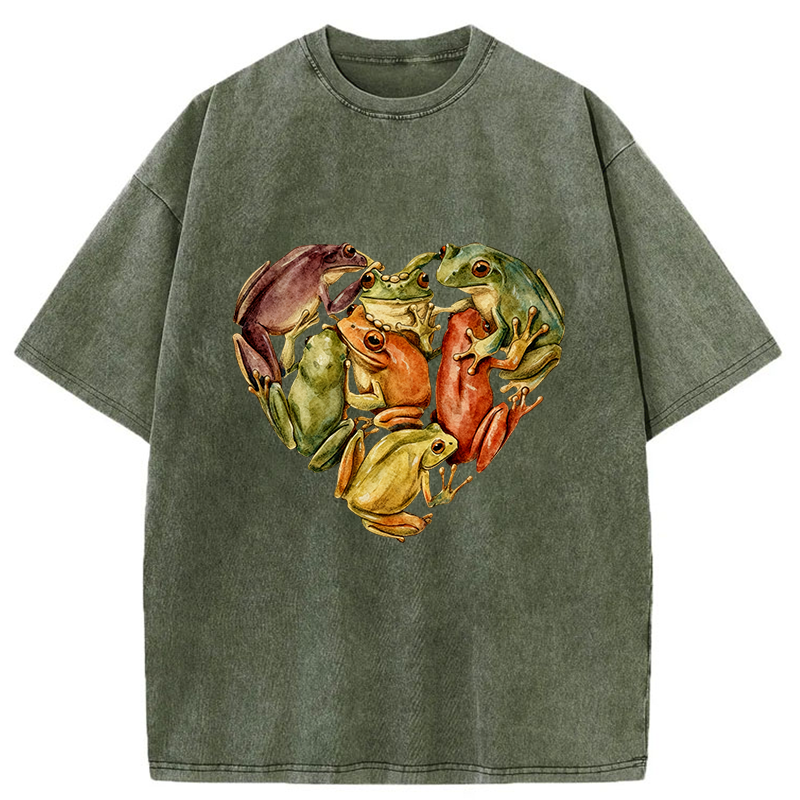 Tokyo-Tiger My Heart Is Filled With Frogs Washed T-Shirt