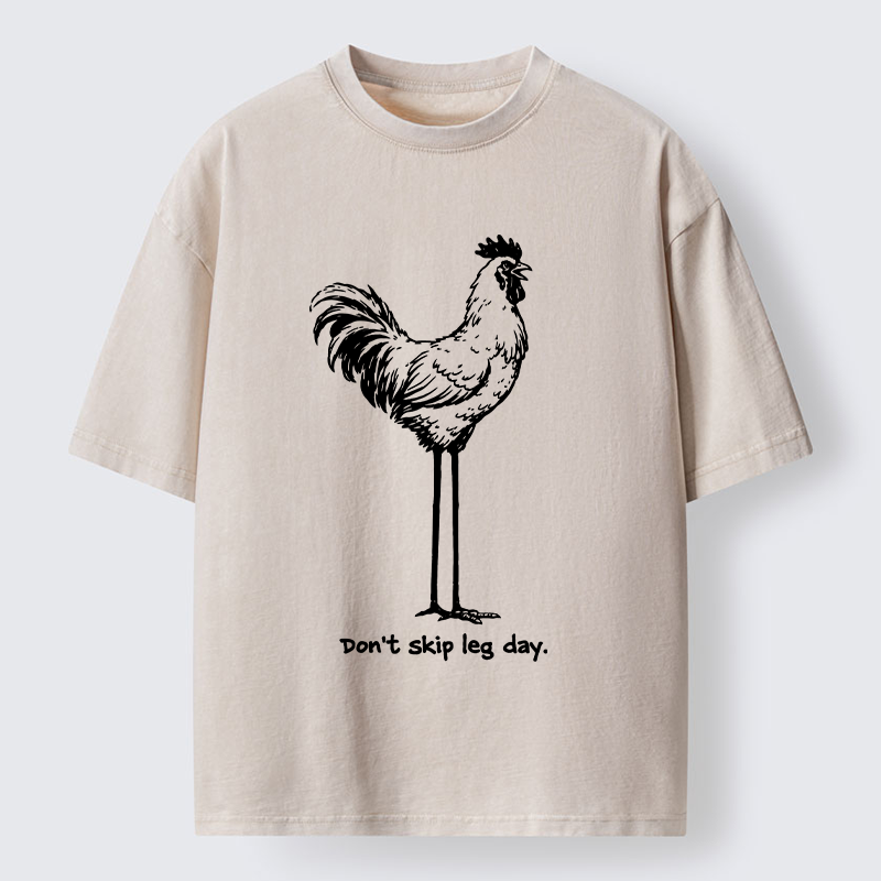 Tokyo-Tiger Don't Skip Leg Day Washed T-Shirt