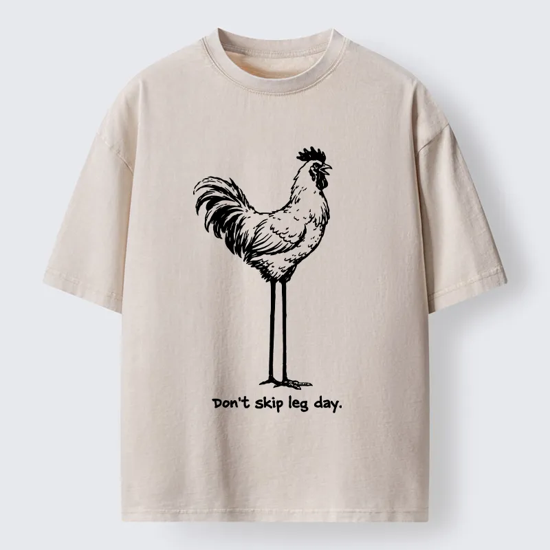 Tokyo-Tiger Don't Skip Leg Day Washed T-Shirt