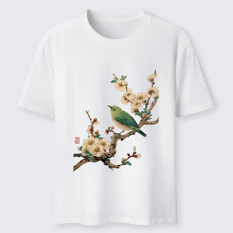 Tokyo-Tiger Perched In Bloom Classic T-Shirt