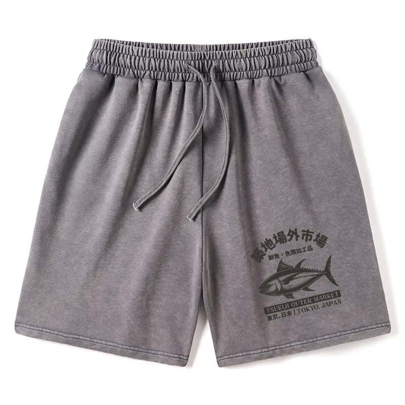 Tokyo-Tiger Sakana Tsukiji Fish Market Washed Shorts