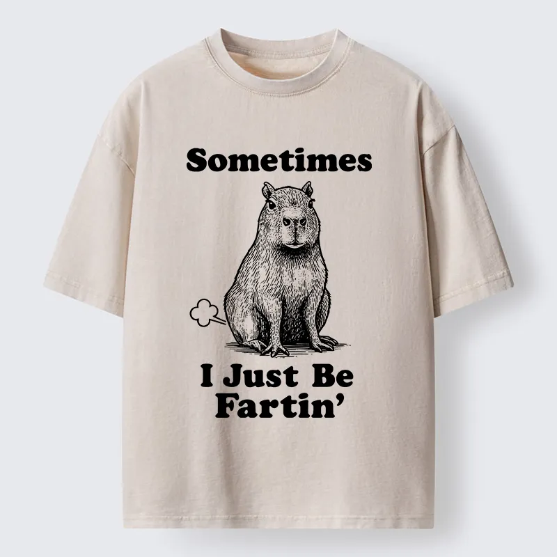 Tokyo-Tiger Farting Capybaras Washed T-Shirt