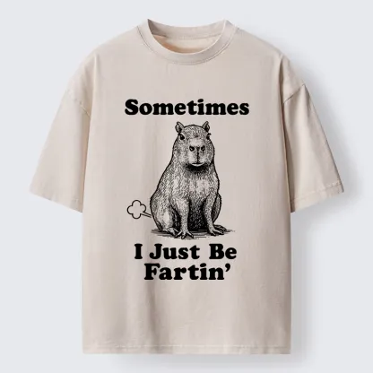 Tokyo-Tiger Farting Capybaras Washed T-Shirt