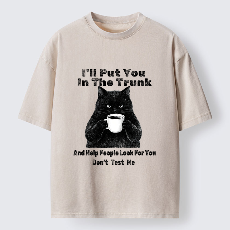 Tokyo-Tiger Black Cat With Hatred Washed T-Shirt