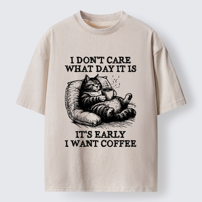 Tokyo-Tiger Have A Cup Of Coffee Before Doing Anything Washed T-Shirt