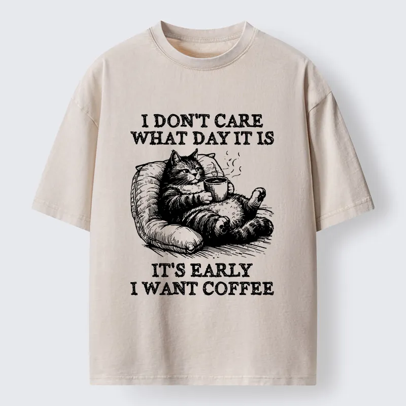 Tokyo-Tiger Have A Cup Of Coffee Before Doing Anything Washed T-Shirt