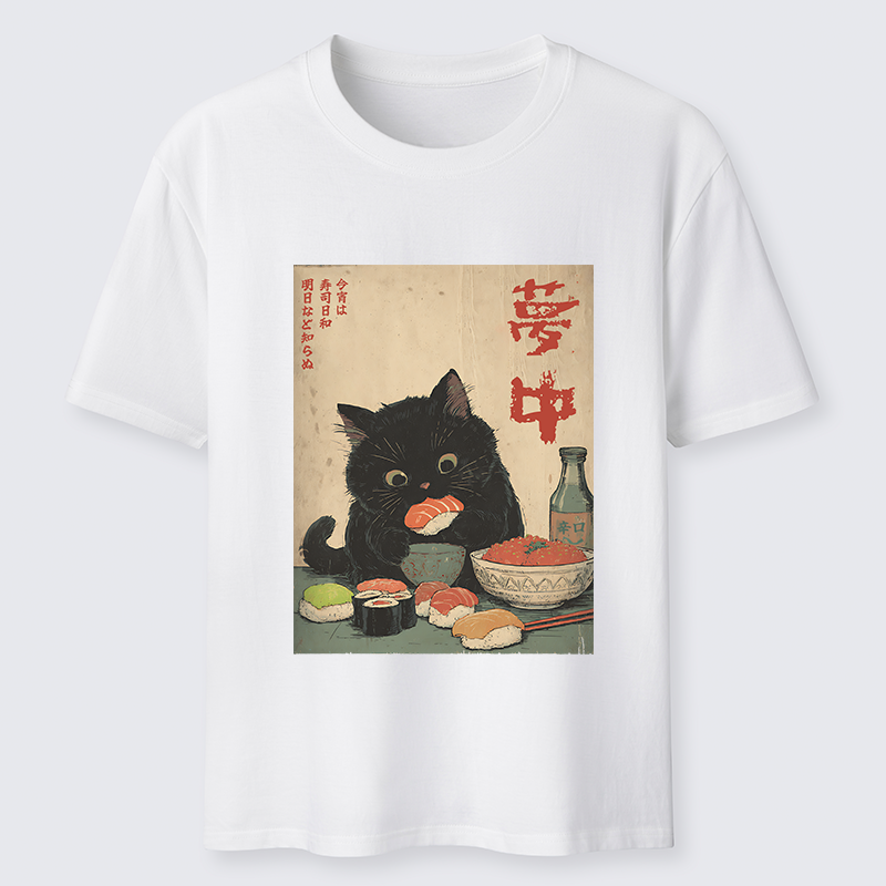 Tokyo-Tiger The Black Cat’s Sushi Night Classic T-Shirt