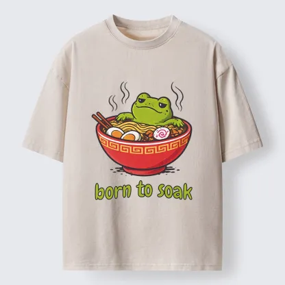 Tokyo-Tiger Frog Born To Soak Washed T-Shirt