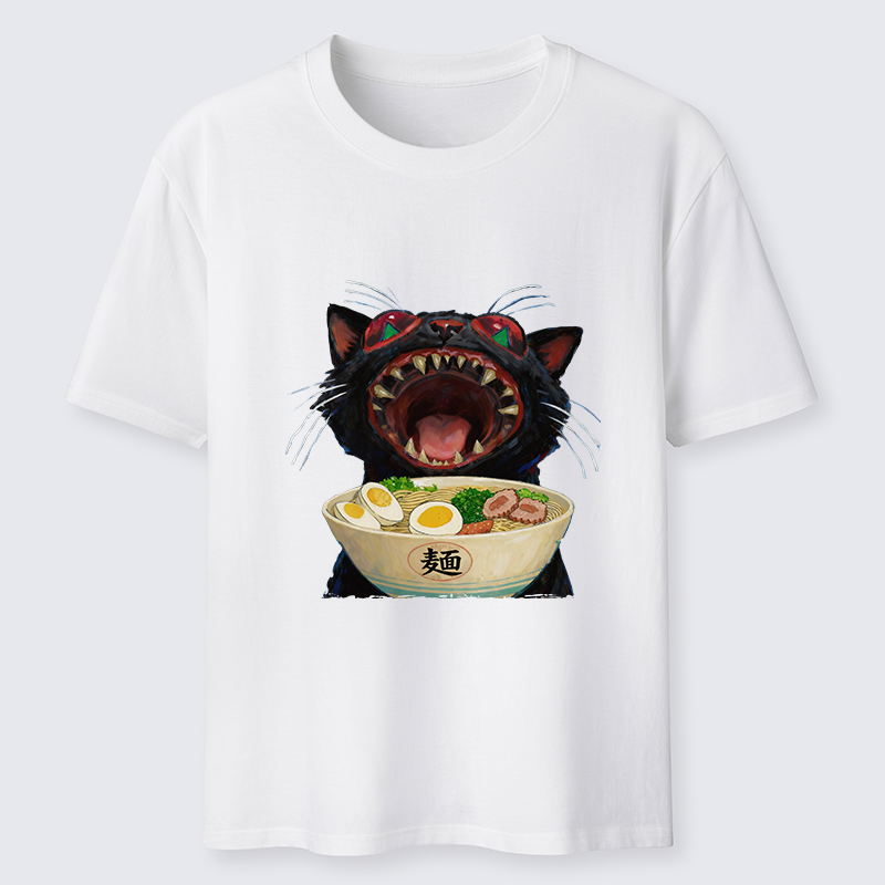 Tokyo-Tiger Black Cat Is Ready To Eat Ramen Classic T-Shirt