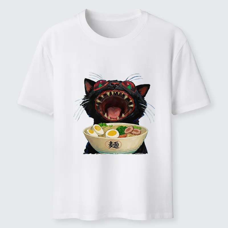 Tokyo-Tiger Black Cat Is Ready To Eat Ramen Classic T-Shirt