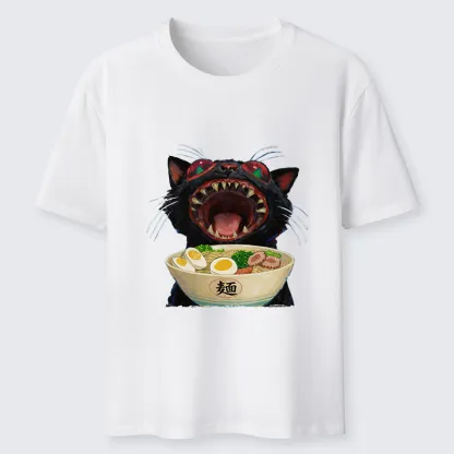 Tokyo-Tiger Black Cat Is Ready To Eat Ramen Classic T-Shirt