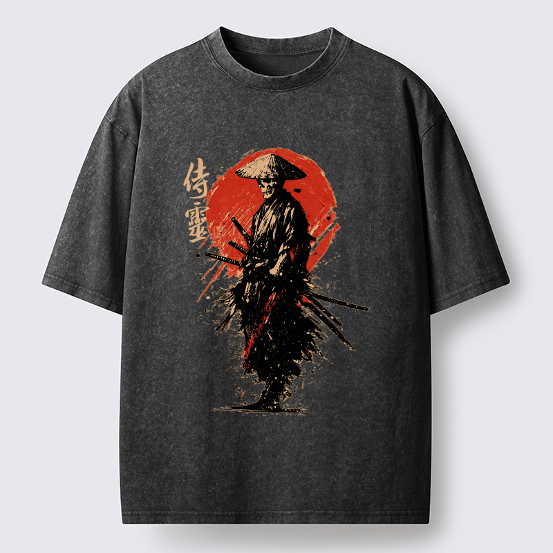 Tokyo-Tiger Ghost Samurai Washed T-Shirt