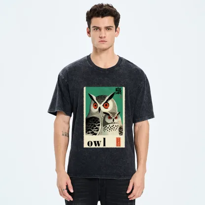 Tokyo-Tiger Eagle Owls Washed T-Shirt
