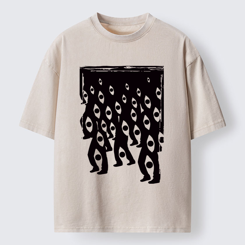 Tokyo-Tiger Misaligned Vision Art Washed T-Shirt