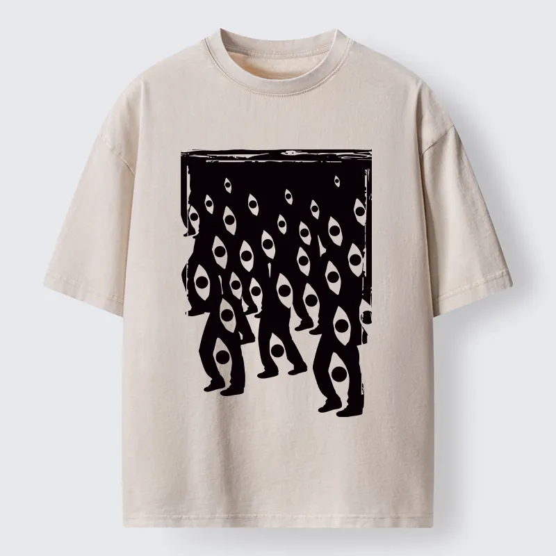 Tokyo-Tiger Misaligned Vision Art Washed T-Shirt