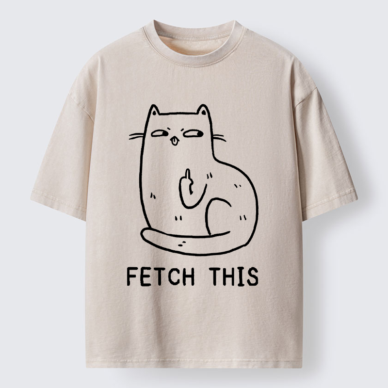 Tokyo-Tiger Cat Fetch This Washed T-Shirt