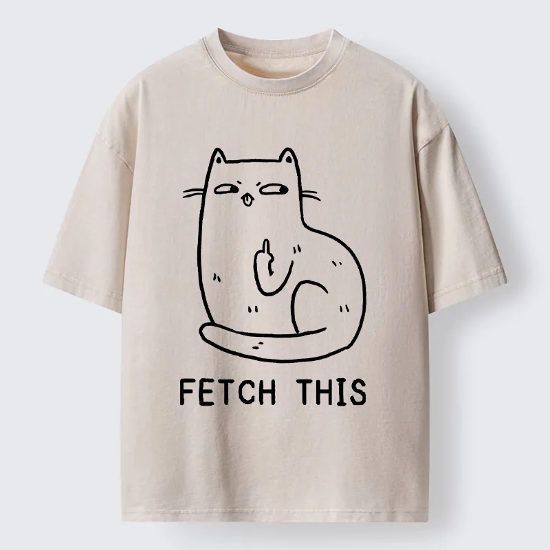 Tokyo-Tiger Cat Fetch This Washed T-Shirt