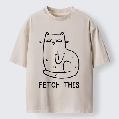 Tokyo-Tiger Cat Fetch This Washed T-Shirt