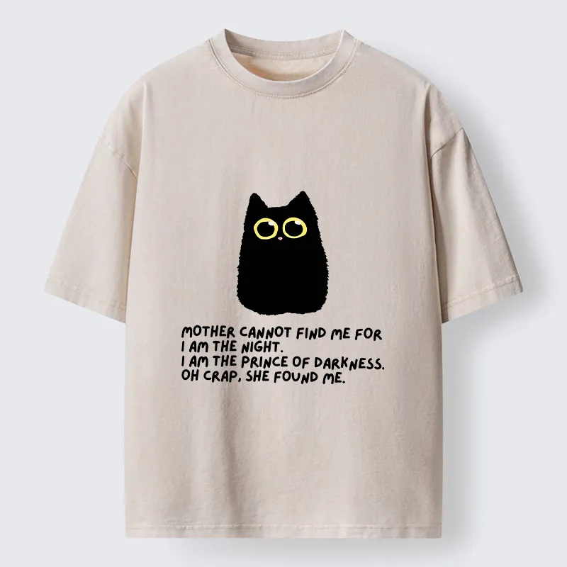 Tokyo-Tiger Playing Hide-and-seek With A Black Cat Washed T-Shirt