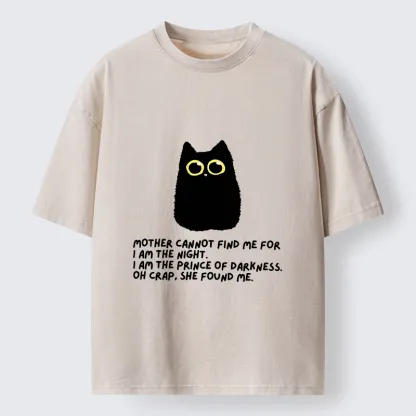 Tokyo-Tiger Playing Hide-and-seek With A Black Cat Washed T-Shirt