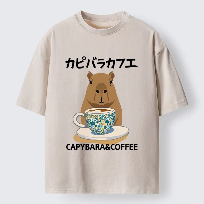 Tokyo-Tiger Drink Delicious Coffee Washed T-Shirt