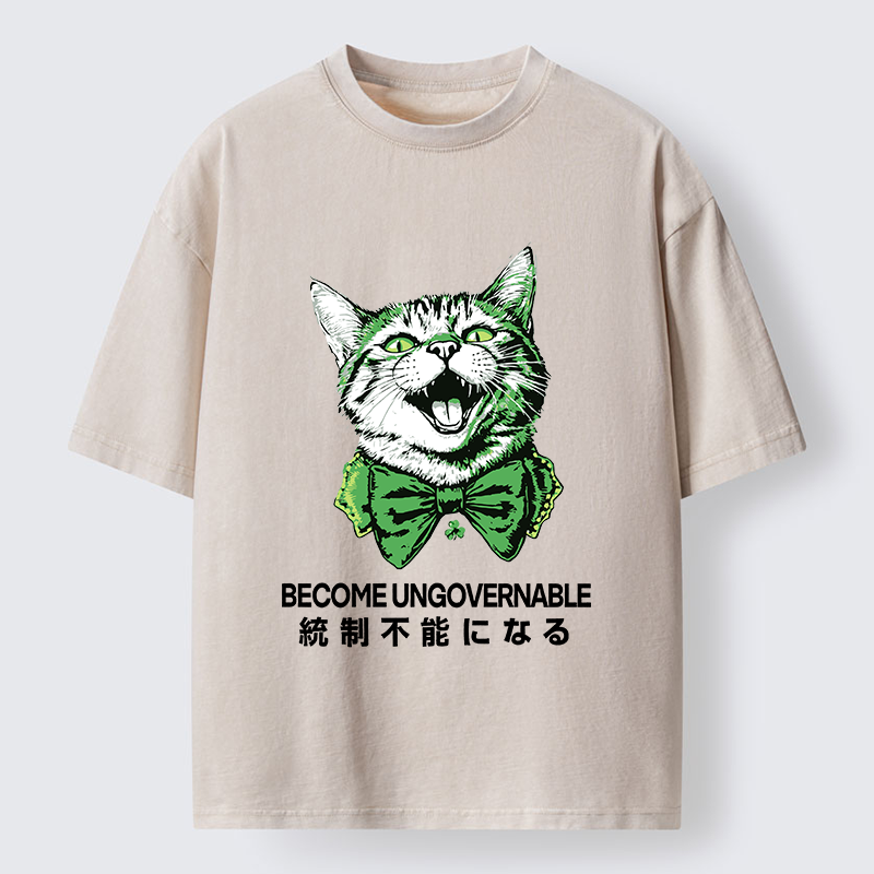 Tokyo-Tiger St. Patrick's Day Prank Cat Washed T-Shirt