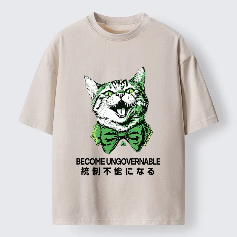 Tokyo-Tiger St. Patrick's Day Prank Cat Washed T-Shirt