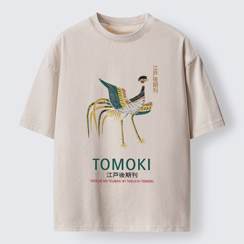 Tokyo-Tiger Japanese Divine Bird Washed T-Shirt