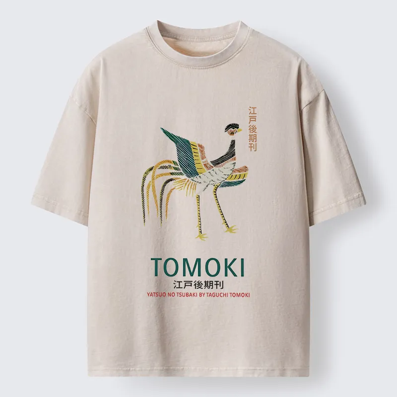 Tokyo-Tiger Japanese Divine Bird Washed T-Shirt