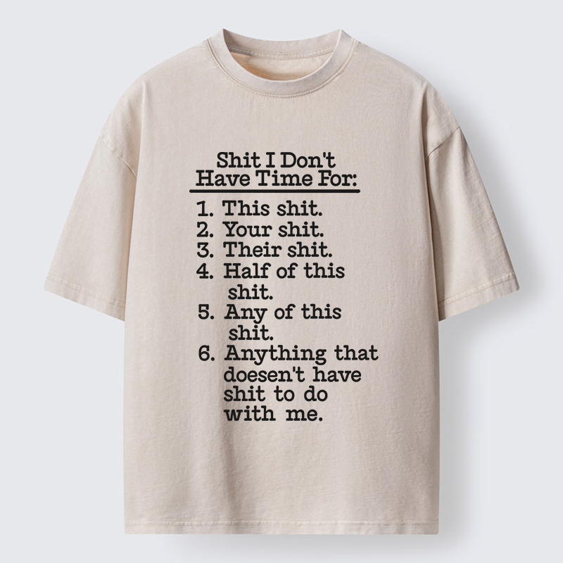 Tokyo-Tiger Shit List Funny Washed T-Shirt