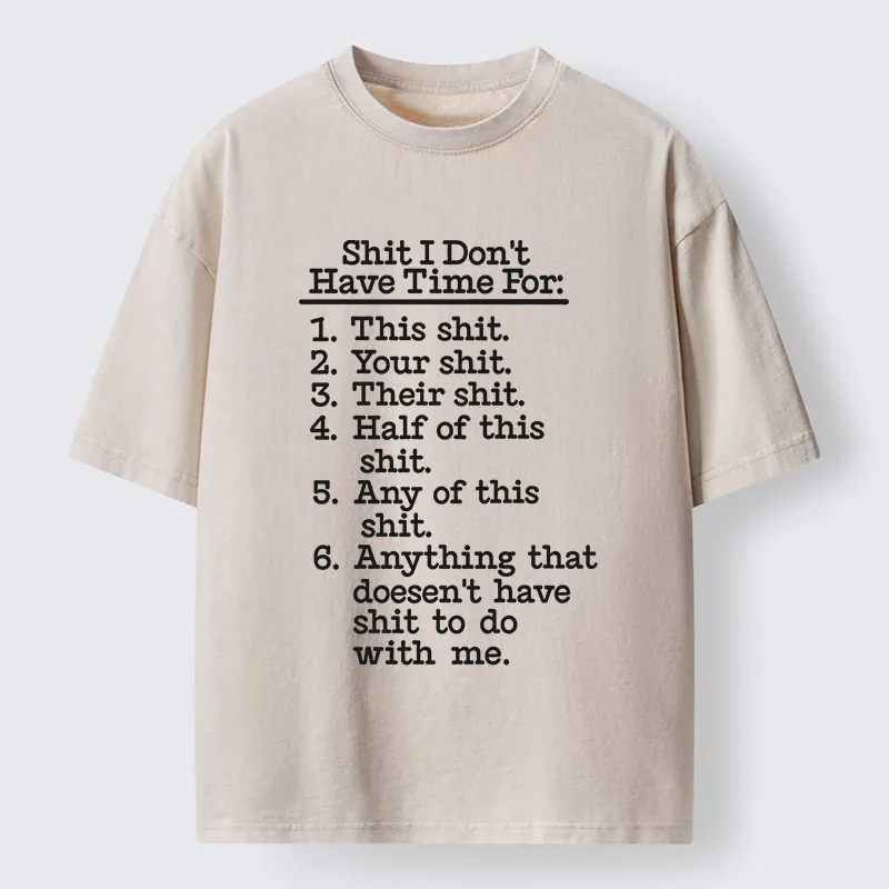 Tokyo-Tiger Shit List Funny Washed T-Shirt