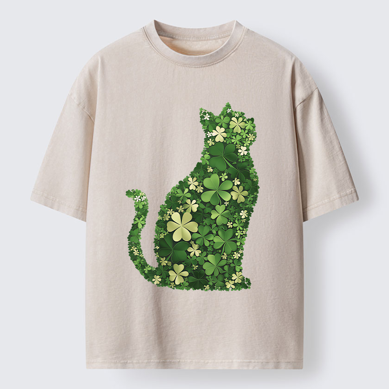 Tokyo-Tiger Clover Cat Washed T-Shirt