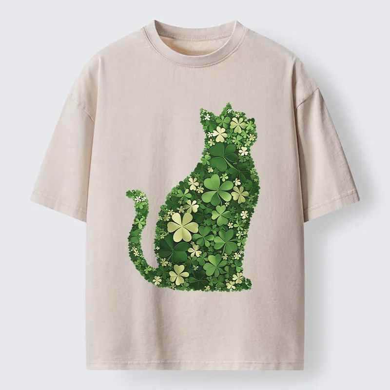 Tokyo-Tiger Clover Cat Washed T-Shirt