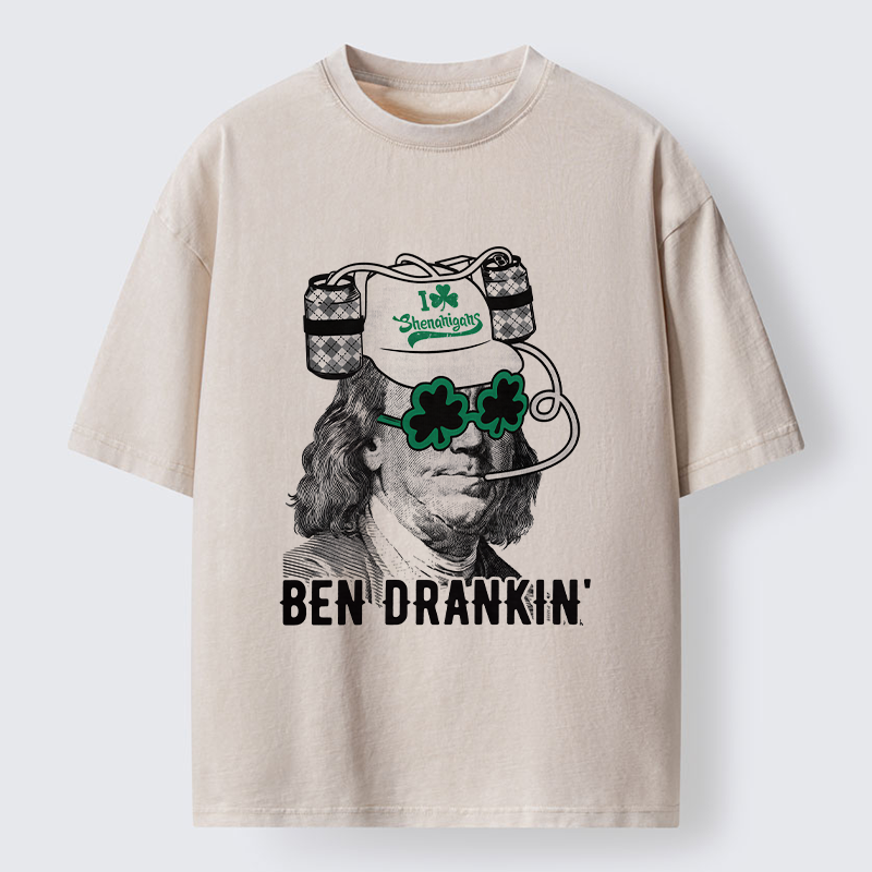 Tokyo-Tiger Ben Drankin St Patrick's Day Washed T-Shirt