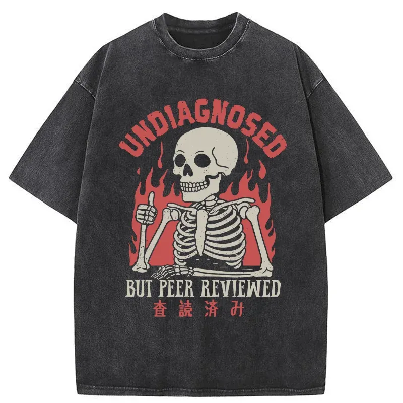 Tokyo-Tiger Skeleton Undiagnosed But Peer Reviewed Washed T-Shirt