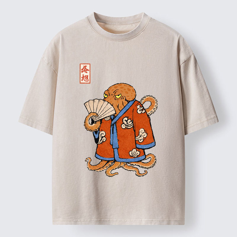 Tokyo-Tiger The Octopus Duelist Washed T-Shirt