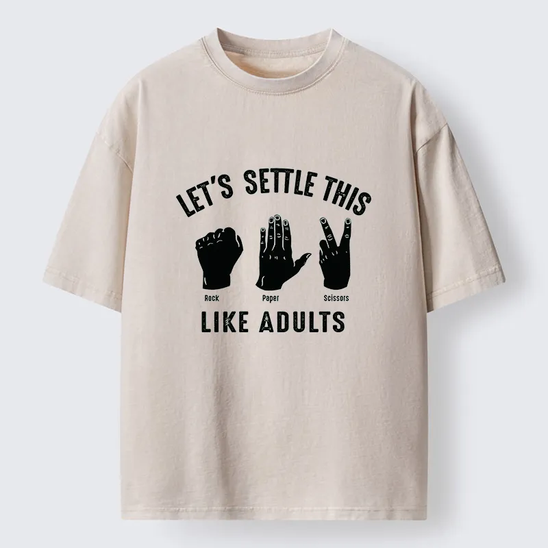 Tokyo-Tiger Solve The Problem With Rock-paper-scissors Washed T-Shirt