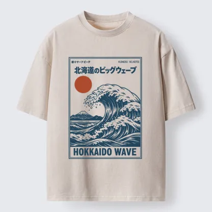 Tokyo-Tiger Retro Wave Typesetting Washed T-Shirt
