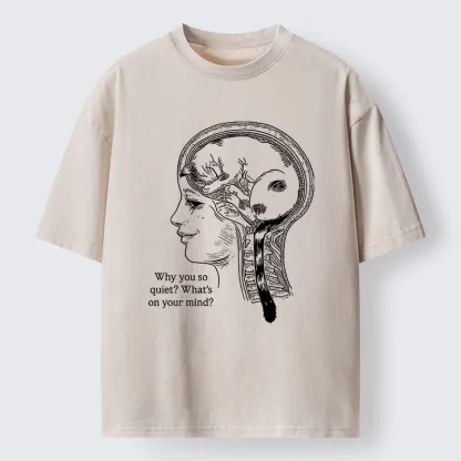 Tokyo-Tiger Brain Full Of Cats Washed T-Shirt