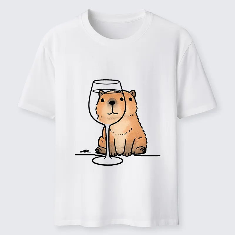 Tokyo-Tiger Capybara With A Glass Classic T-Shirt