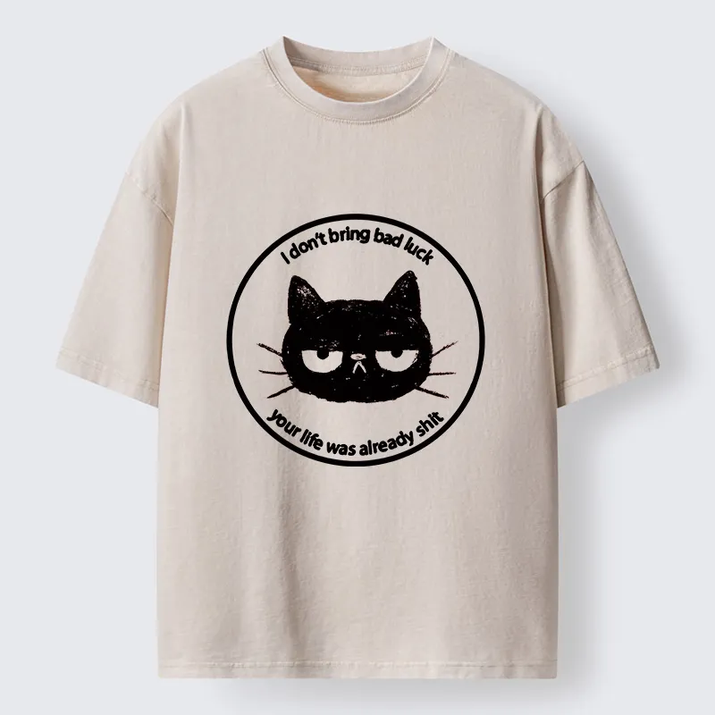 Tokyo-Tiger Black Cat Won't Bring Bad Luck Washed T-Shirt
