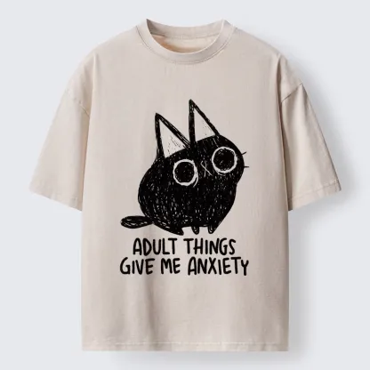 Tokyo-Tiger Adult Anxiety Washed T-Shirt