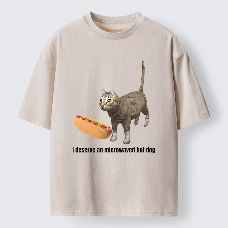 Tokyo-Tiger Microwaved Hot Dog Washed T-Shirt