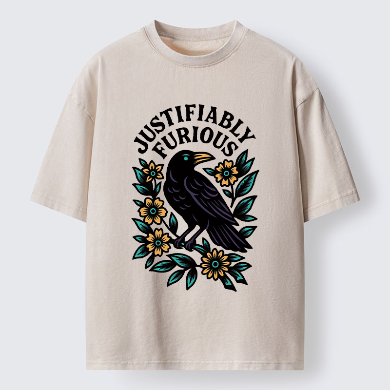 Tokyo-Tiger Rebellious Raven Washed T-Shirt