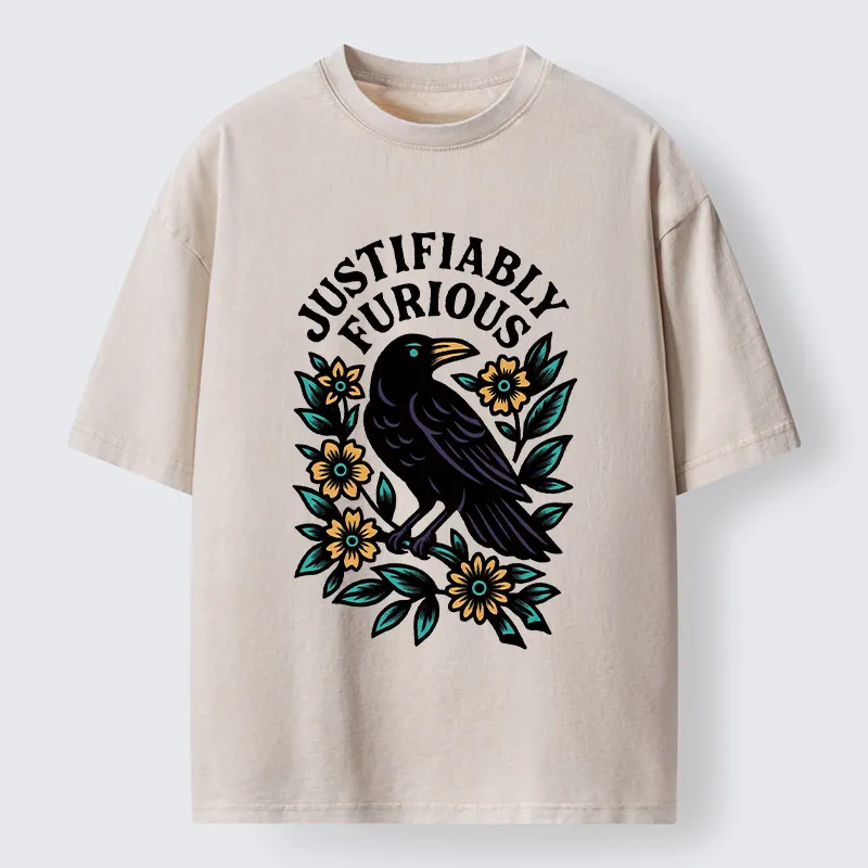 Tokyo-Tiger Rebellious Raven Washed T-Shirt