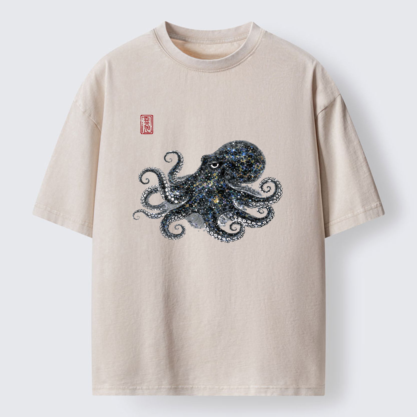 Tokyo-Tiger Ink-Sea Octopus Washed T-Shirt