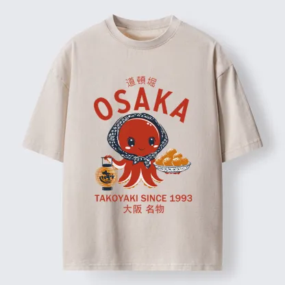 Tokyo-Tiger Delicious Takoyaki Washed T-Shirt