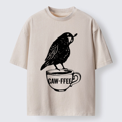 Tokyo-Tiger Caw-ffee Washed T-Shirt