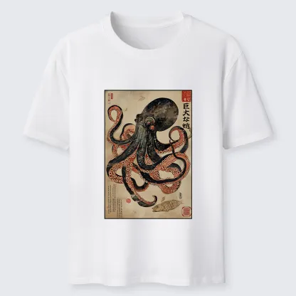 Tokyo-Tiger Retro Octopus Painting Classic T-Shirt