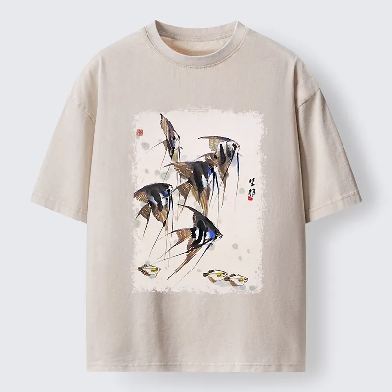 Tokyo-Tiger Tropical Fish Washed T-Shirt